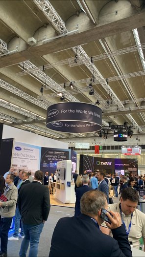 Arrival at Frankfurt am Main; Messe Frankfurt; the hall; the DC Byte keynote on Germany's next phase of data centre growth.